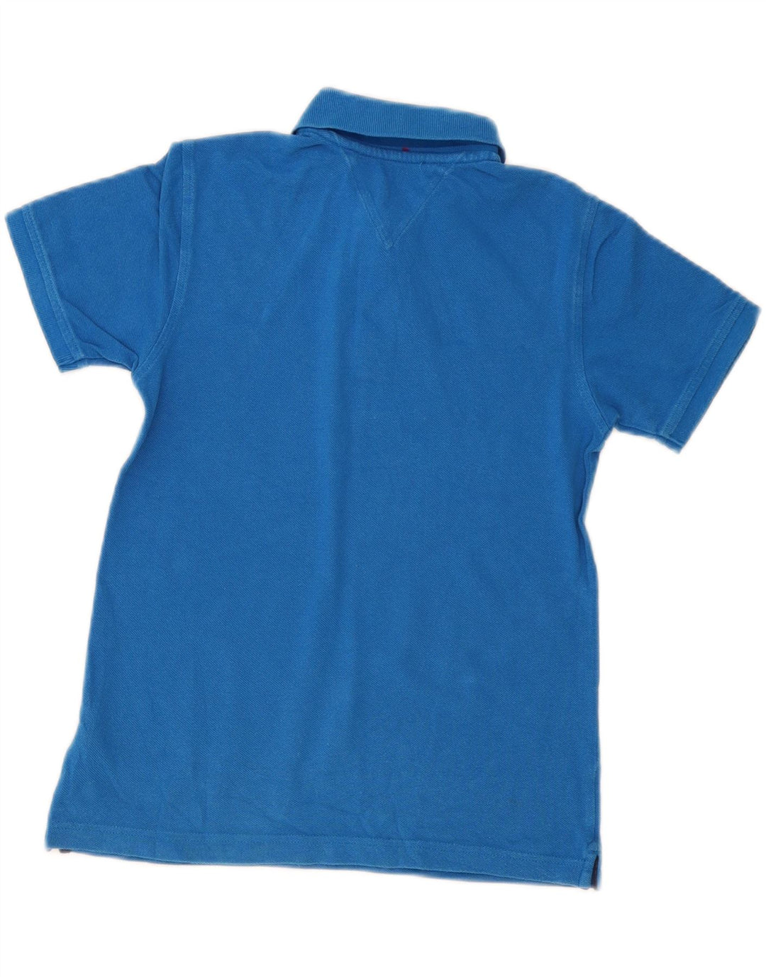 Tommy Hilfiger Boys Polo Shirt 8-9 Years Medium Blue Cotton