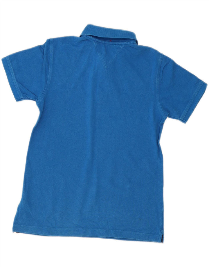 Tommy Hilfiger Boys Polo Shirt 8-9 Years Medium Blue Cotton