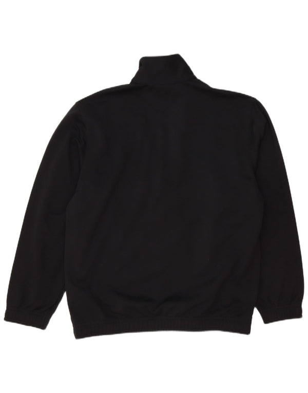 Lotto Mens Zip Neck Pullover Tracksuit Top XL Black Polyester Sports