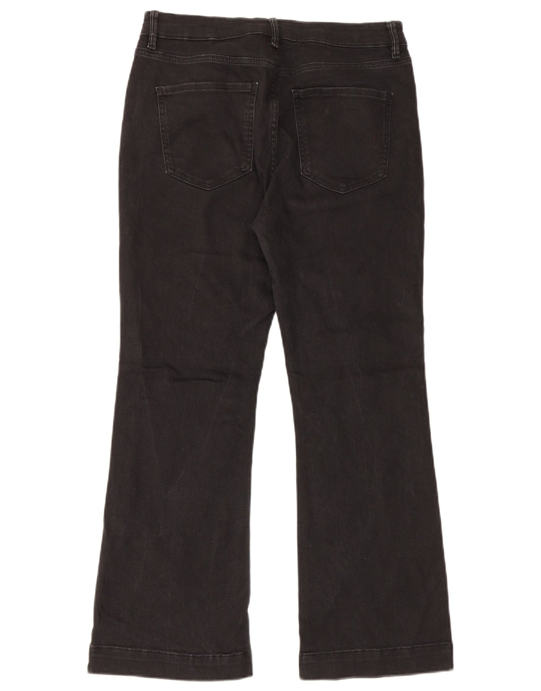 Marks & Spencer Womens Flared Jeans UK 14 Large W32 L27 Black Cotton