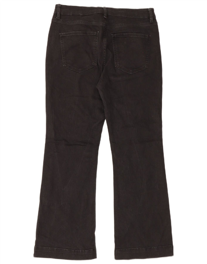 Marks & Spencer Womens Flared Jeans UK 14 Large W32 L27 Black Cotton