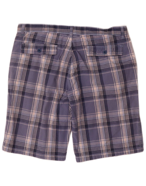 Gianmarco Venturi Mens Chino Shorts W36 Large Blue Check Cotton