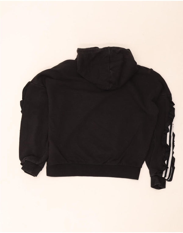 Damska bluza z kapturem Adidas Relaxed Fit UK 6 XS Czarna bawełna