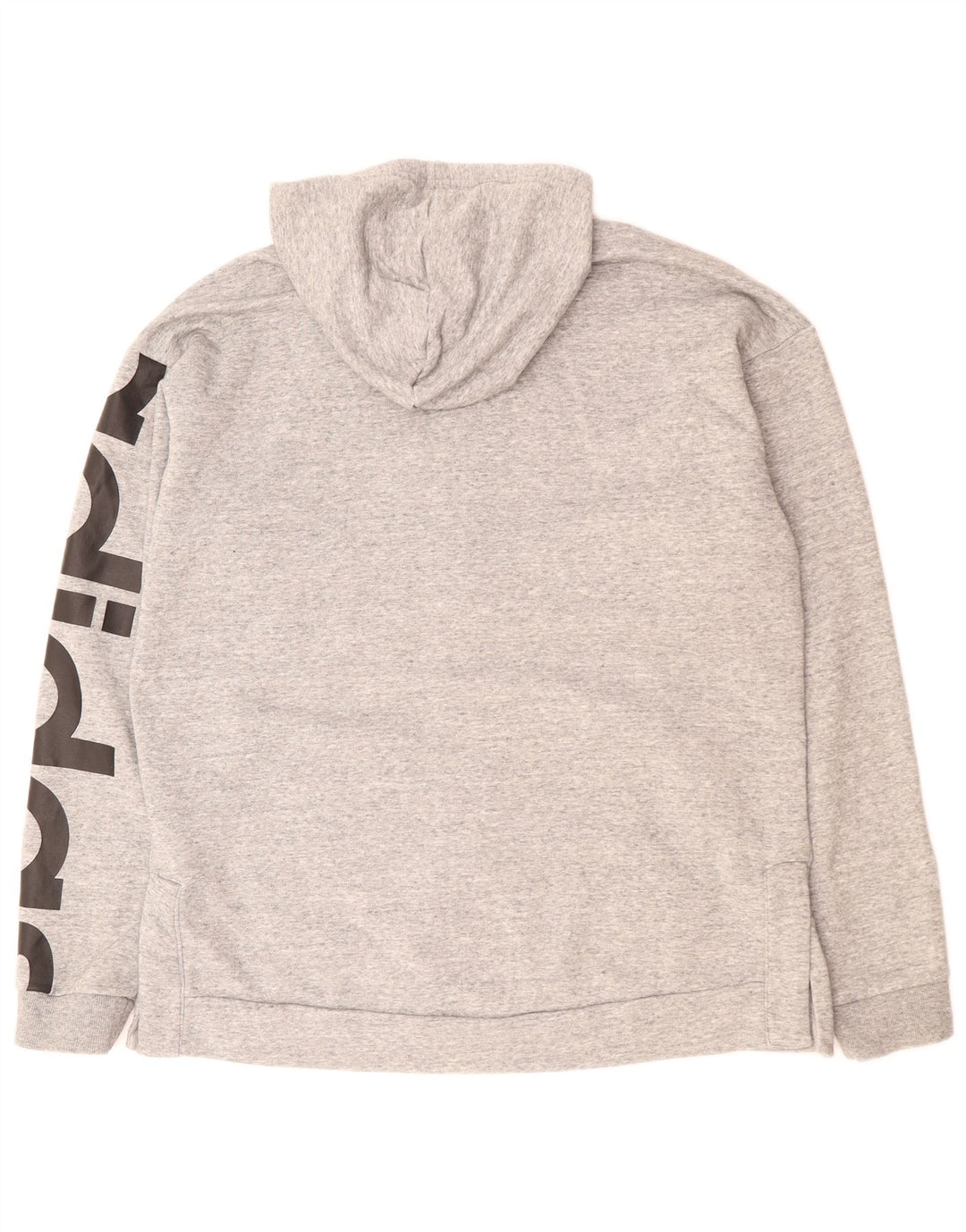 ADIDAS Mens Graphic Zip Hoodie Sweater Large Grey Polyester