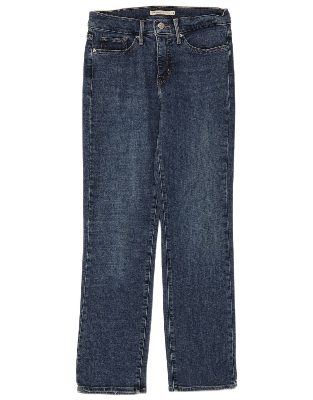 Levi's Womens 314 Shaping Straight Jeans W29 L27 Blue Cotton