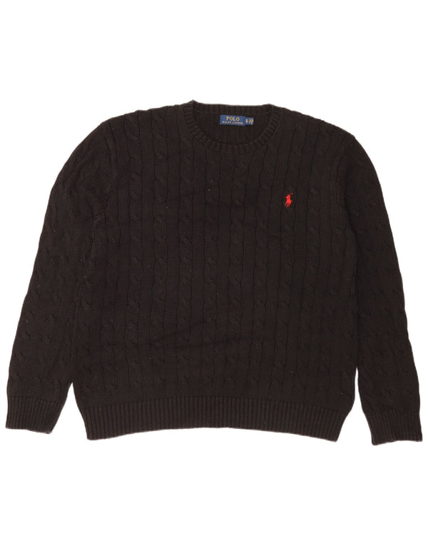 Polo Ralph Lauren Mens Regular Fit Crew Neck Jumper Sweater XL Black Cotton