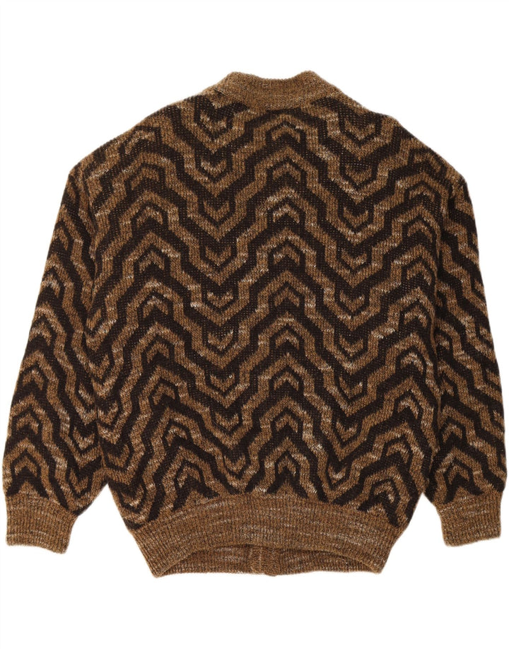 Rodrigo Mens Cardigan Sweater XL Brown Geometric