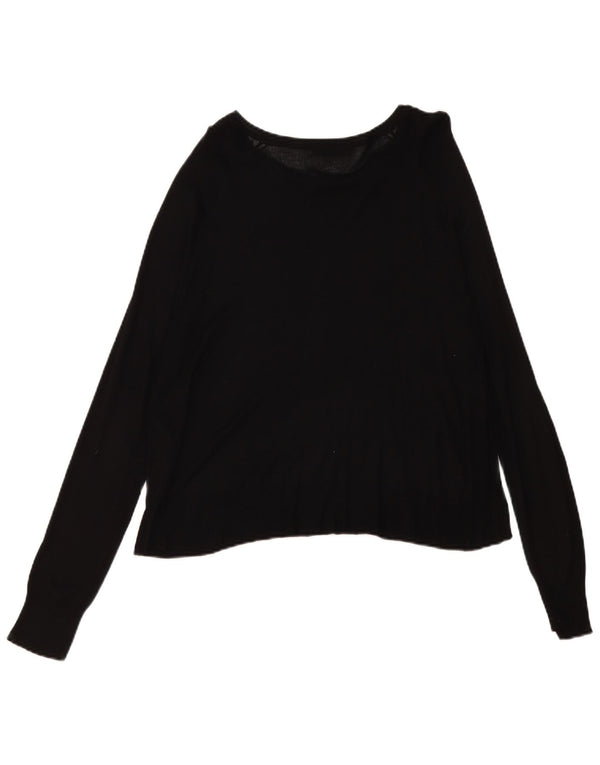 Zara Γυναικείο πουλόβερ με λαιμό σκάφος UK 10 Small Black Viscose
