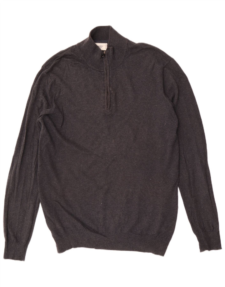 John Lewis Herre sweater med lynlåshals XL grå bomuld