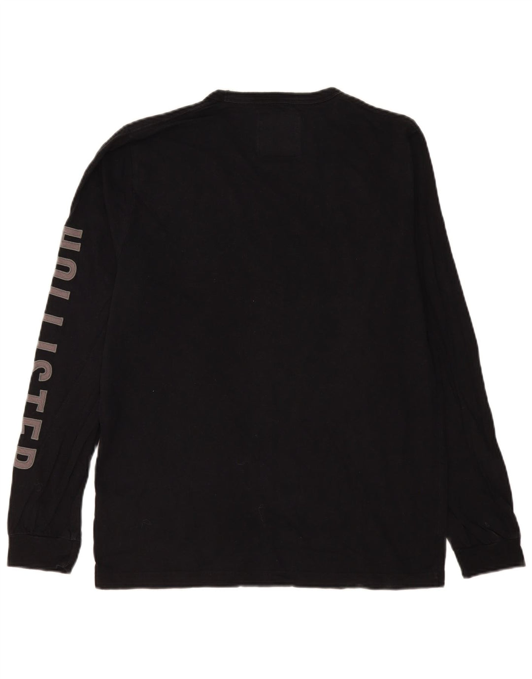 Hollister Mens Graphic Top Long Sleeve Large Black Cotton