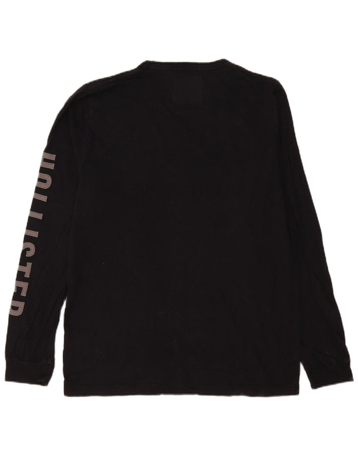 Hollister Mens Graphic Top Long Sleeve Large Black Cotton