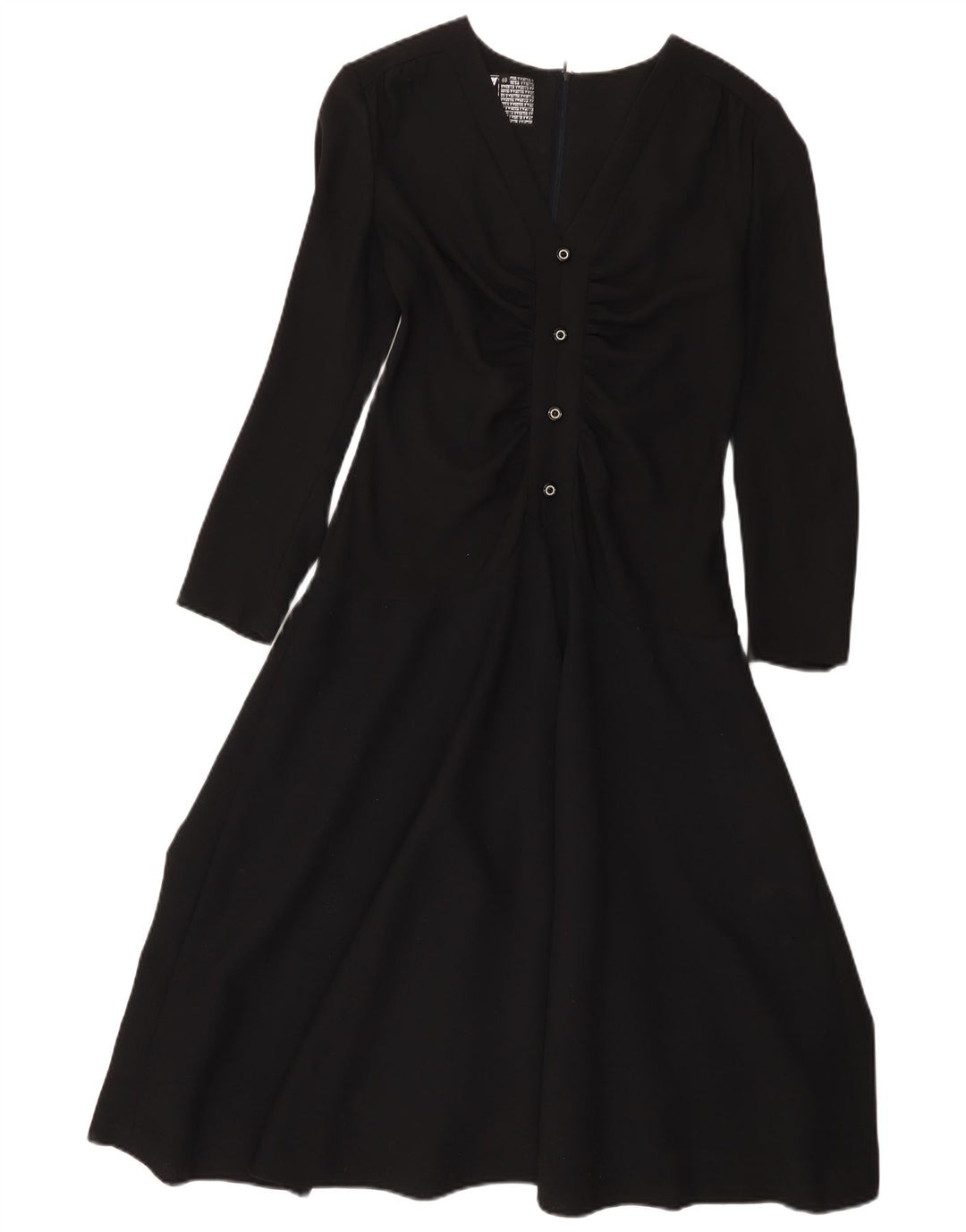 Yvette Womens Long Sleeve A-Line Dress EU 40 Medium Black Acetate