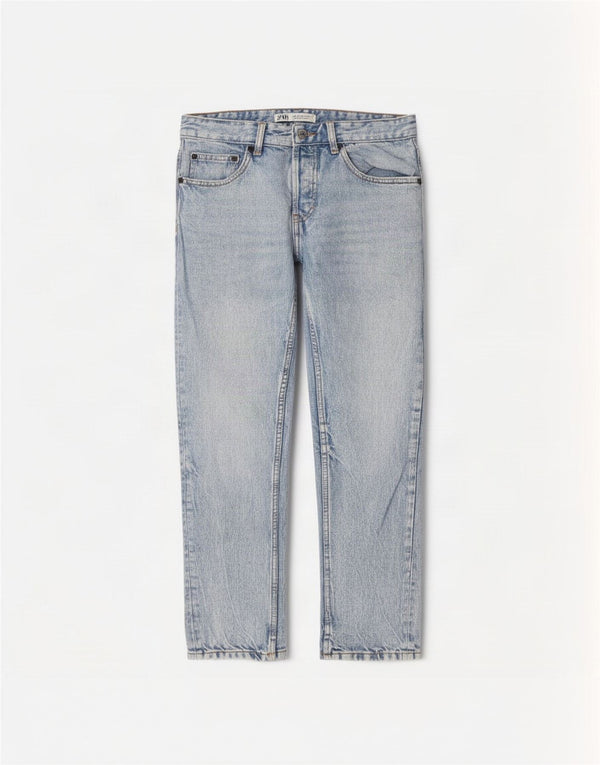Zara Mens Cropped Jeans EU 30 Small W30 L26 Blue Cotton