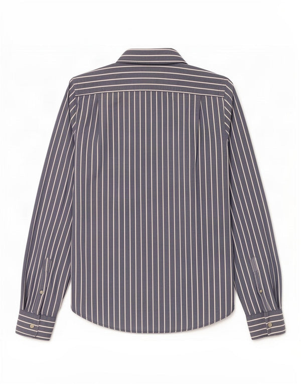 Abercrombie & Fitch Mens Muscle Shirt Large Blue Pinstripe Cotton