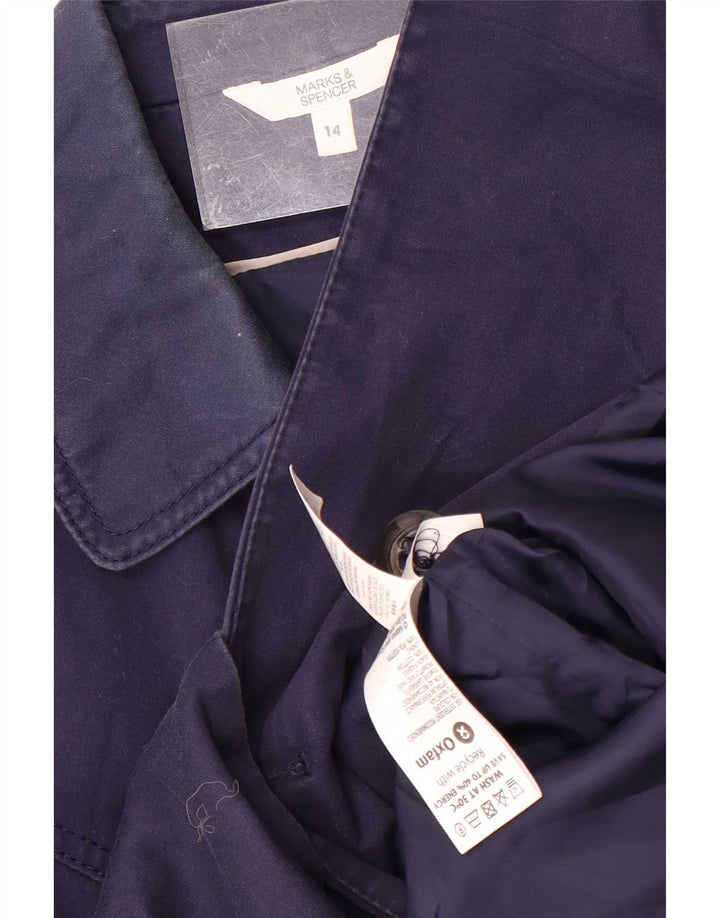 Marks & Spencer Gabardina corta para mujer UK 44 Azul marino mediano