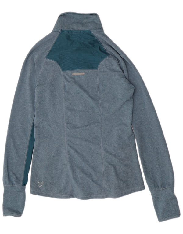 Puma Veste de survêtement pour femme UK 8 Small Bleu Colorblock Polyester
