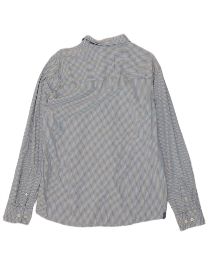 Fat Face Mens Shirt Medium Blue Striped Cotton