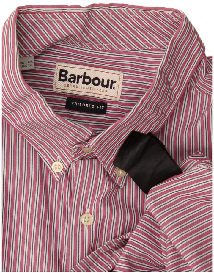Barbour Herren Tailored Fit Hemd 2XL Rosa gestreift