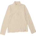 CHAMPION Womens Zip Neck Fleece Jumper UK 12 Medium White Vintage Champion and Second-Hand Champion from Messina Hembry 