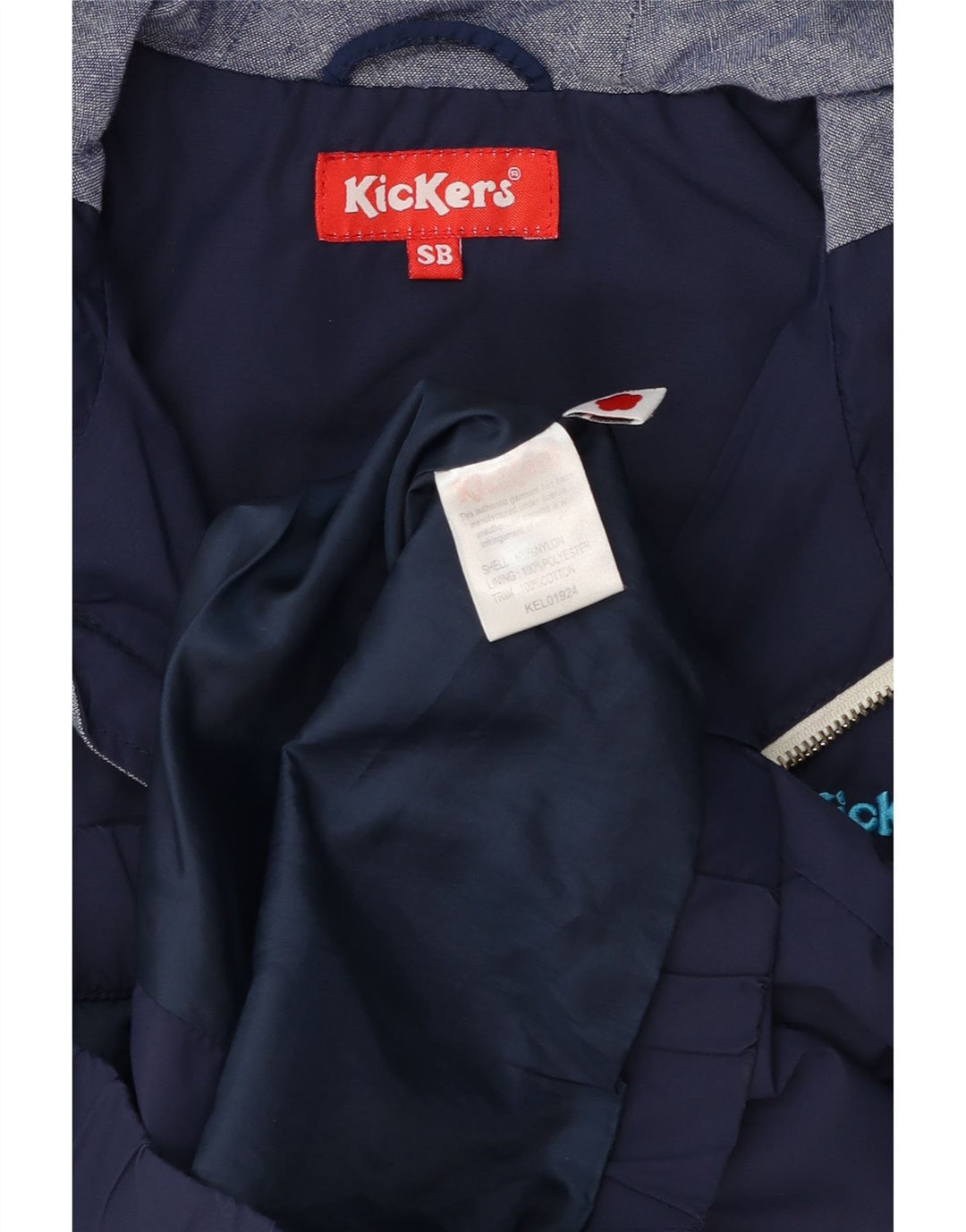 Kickers Windjacke mit Kapuze für Jungen, 7–8 Jahre, Größe S, marineblaues Nylon