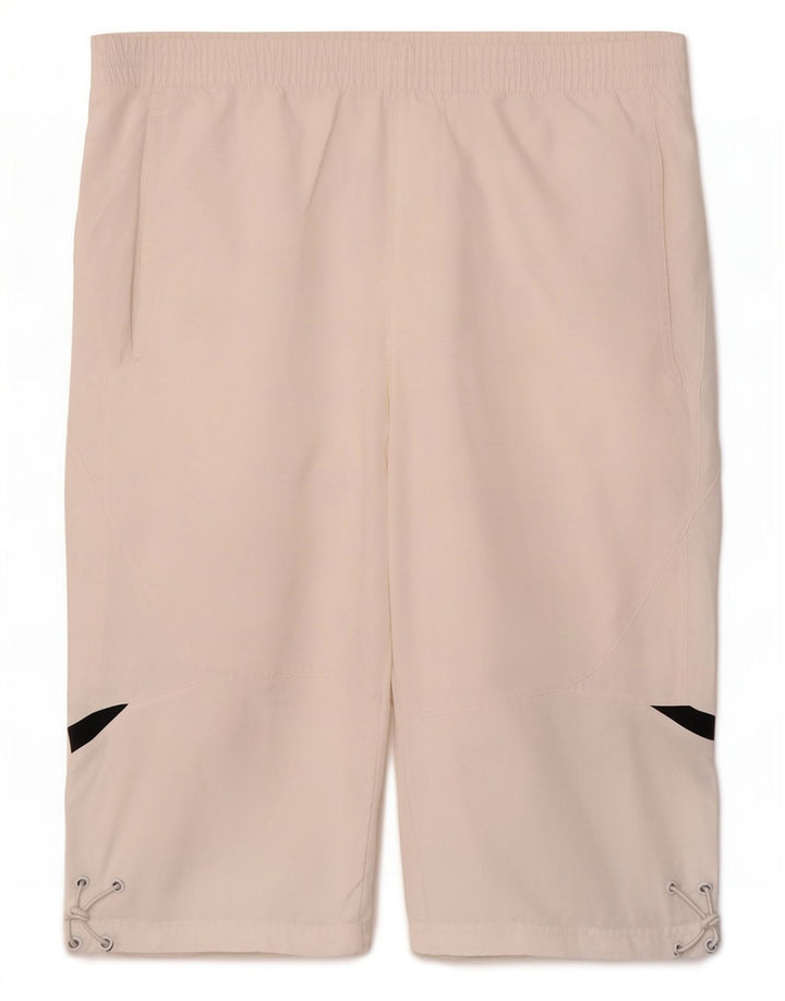 Pantaloni scurți sport Bermuda Adidas pentru bărbați, alb mediu, poliester color bloc