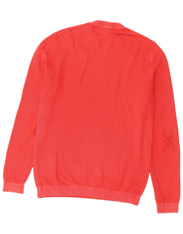 Superdry sweater med rund hals til mænd Medium rød bomuld
