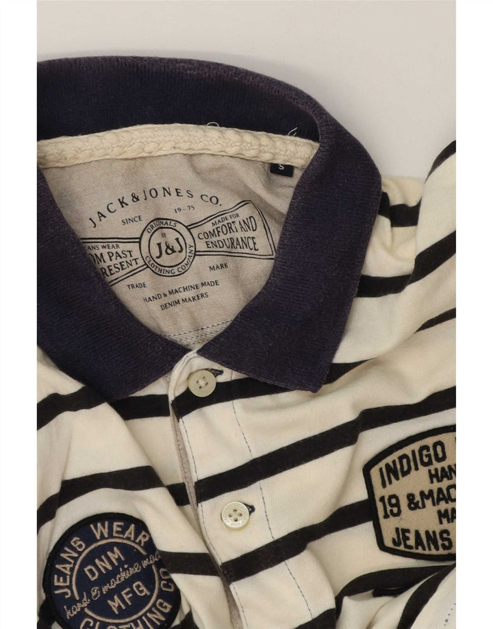 Jack & Jones Polo Graphique Homme Petit Blanc Rayé