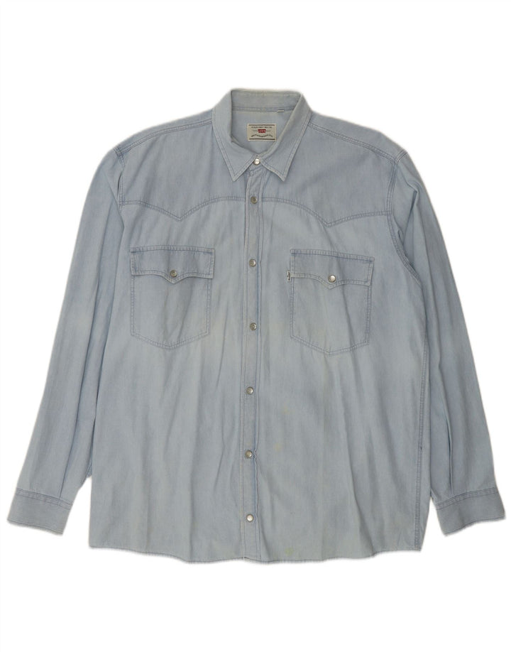 LEVI'S Mens Denim Shirt Large Blue Cotton