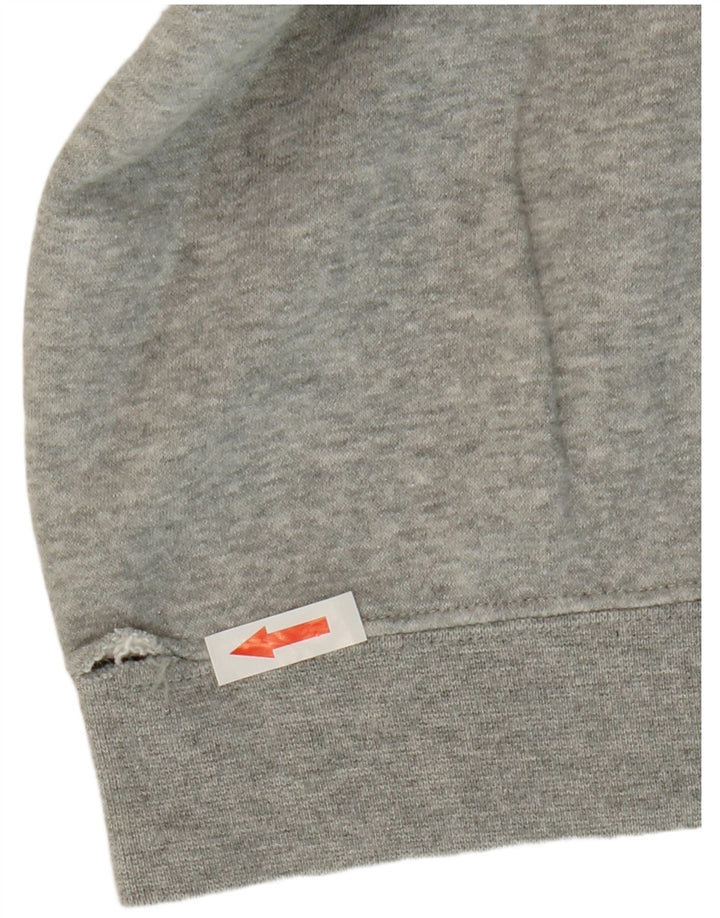 Nike Womens Hoodie Jumper UK 14 Medium Grey Cotton