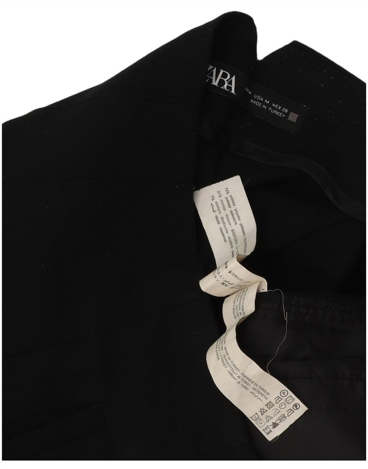 Zara Mujer Pantalón De Traje Tapered Mediano W28 L27 Poliéster Negro