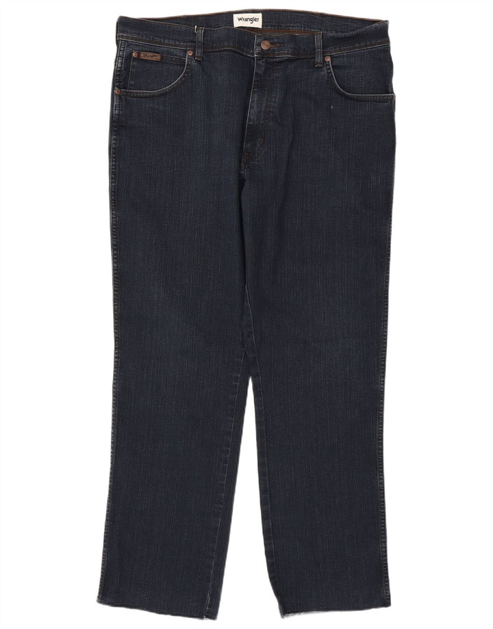 Wrangler Mens Straight Jeans W38 L31 Navy Blue