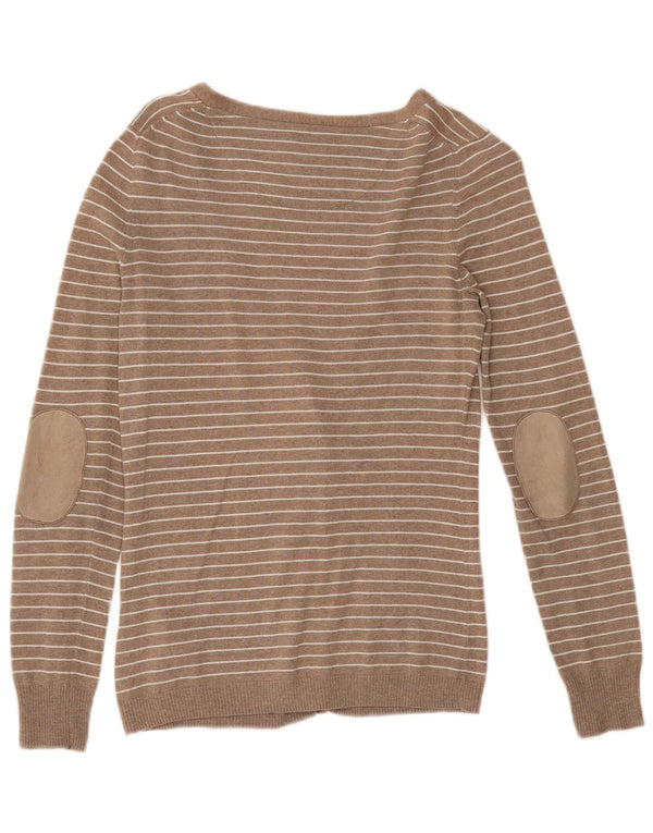 Pulover cardigan pentru femei Massimo Dutti UK 10 mic, bej, bumbac cu dungi