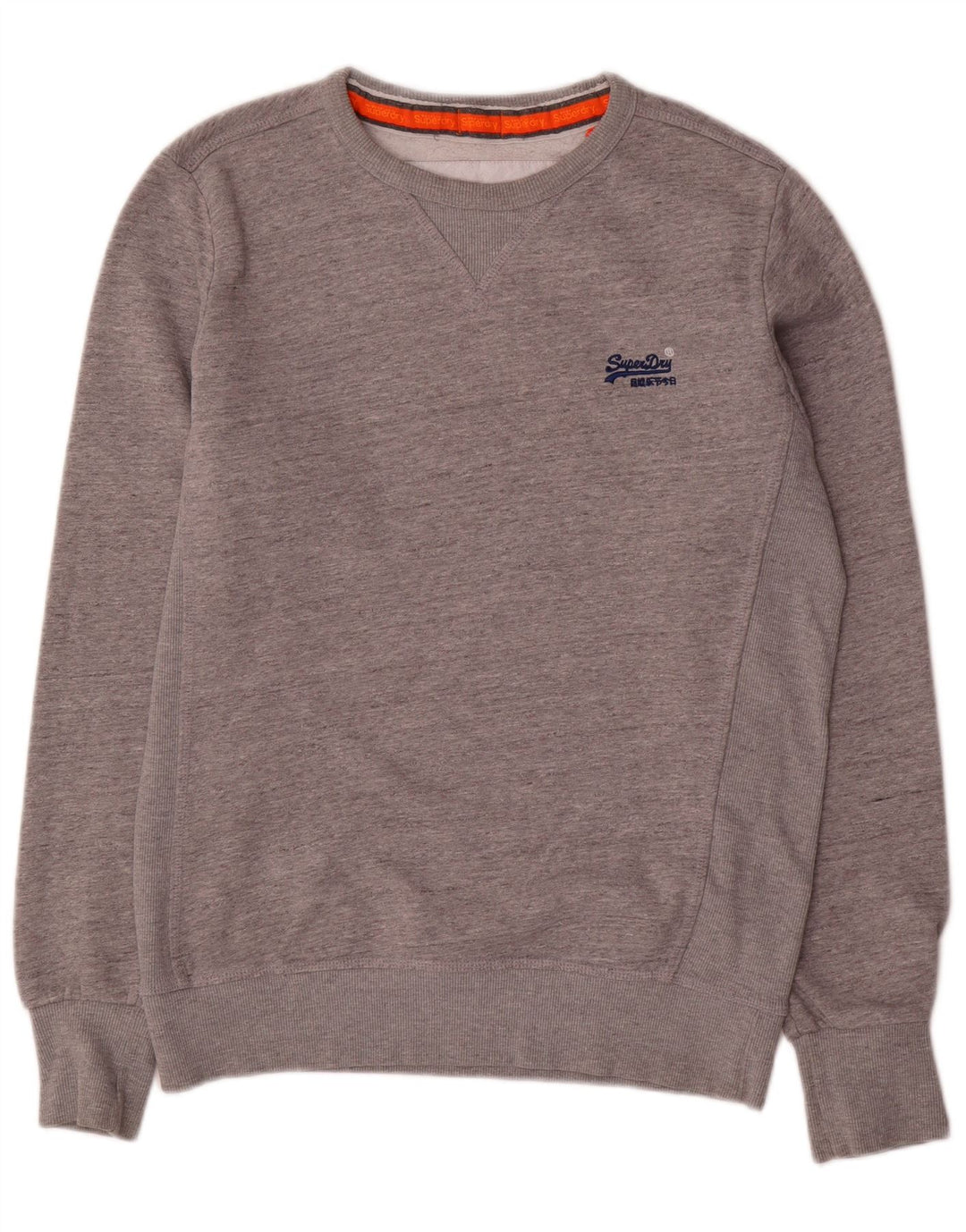 SUPERDRY Sweat-Shirt Homme Large Gris Moucheté Coton