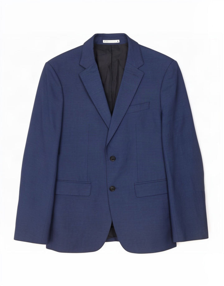 Zara Herren 2-Knopf-Blazerjacke EU 52 Large Blau