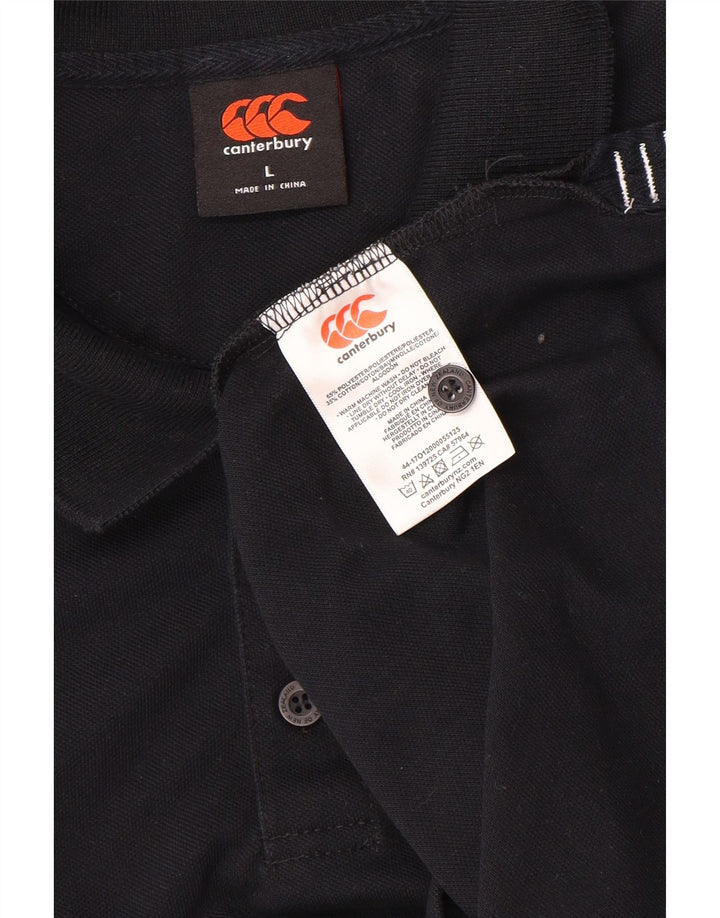 Canterbury Mens Polo Shirt Large Black Polyester