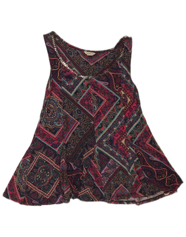 Monsoon Tunique sans manches pour femme UK 8 Small Bleu marine Paisley Viscose