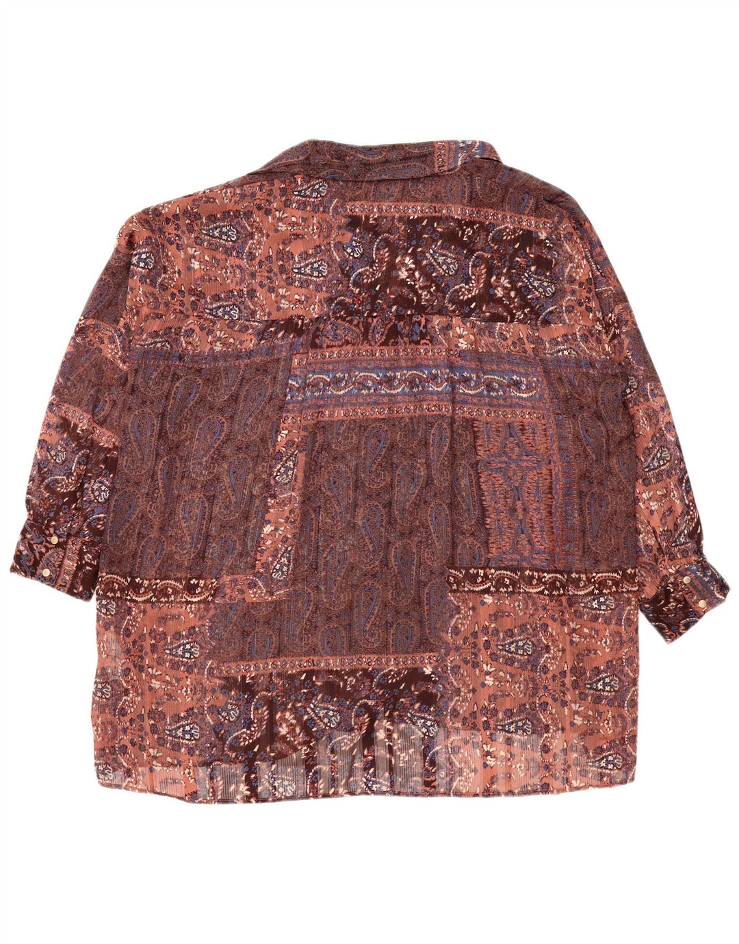 Zara Womens Oversized Shirt Blouse UK 14 Medium Multicoloured Paisley
