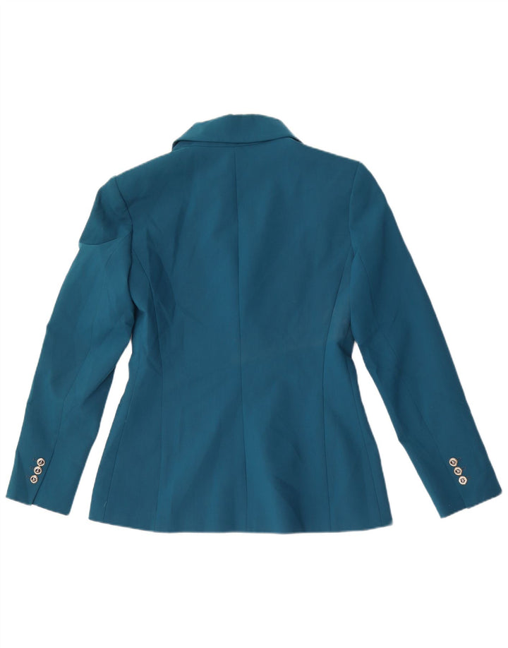 Zara Womens Double Breasted Blazer Jacket UK 12 Medium Blue Polyester