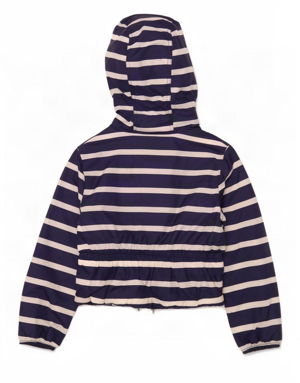 Tommy Hilfiger Girls Hooded Reversible Jacket 6-7 Years Small Navy Blue