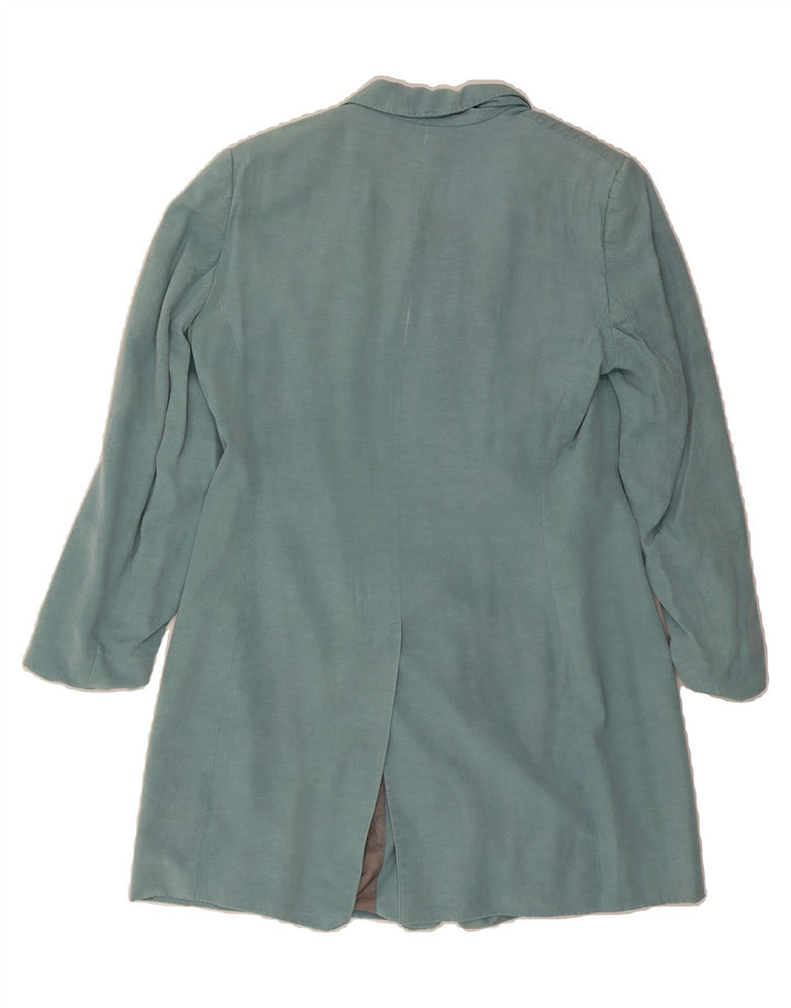 MONSOON Womens Longline 3 Button Blazer Jacket UK 14 Medium Blue Vintage Monsoon and Second-Hand Monsoon from Messina Hembry 