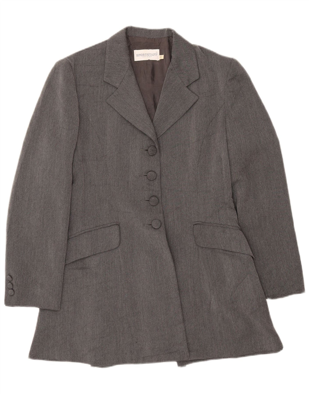 SPORTSTAFF Womens Longline 4 Button Blazer Jacket IT 44 Medium Grey