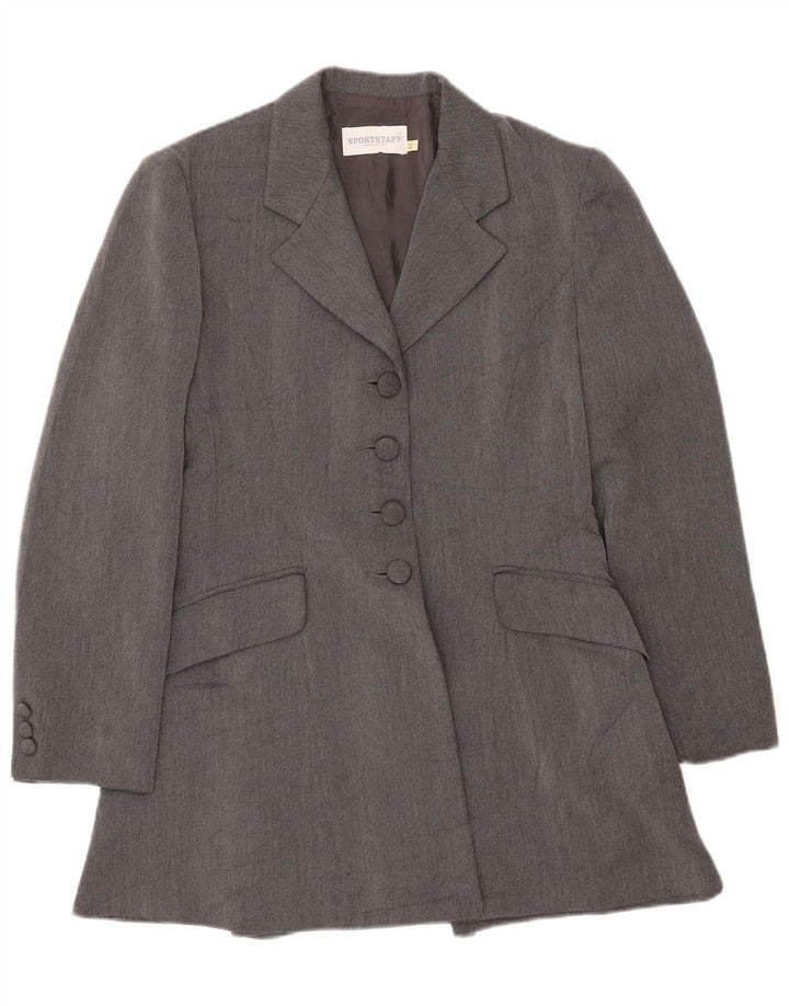 SPORTSTAFF Womens Longline 4 Button Blazer Jacket IT 44 Medium Grey