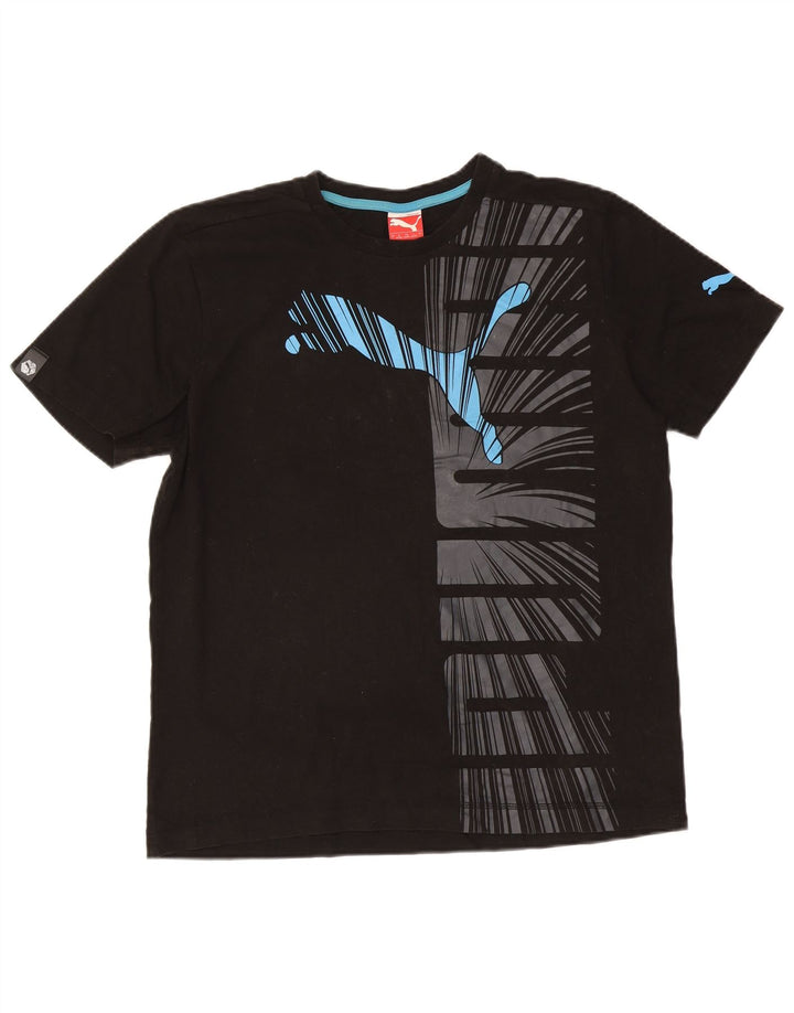 Puma Mens Graphic T-Shirt Top Large Black Cotton