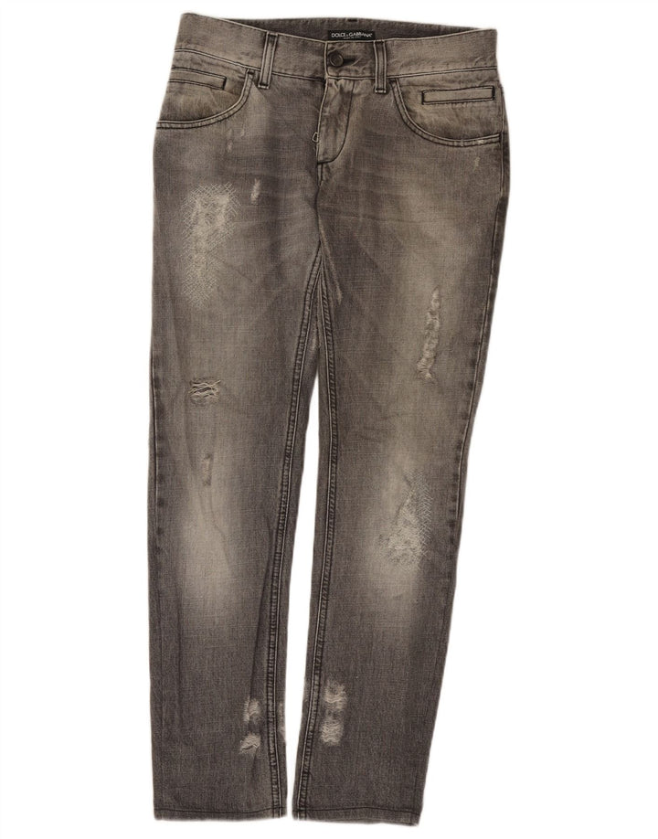 Dolce & Gabbana Womens Distressed Slim Jeans IT 44 Medium W30 L31 Grey