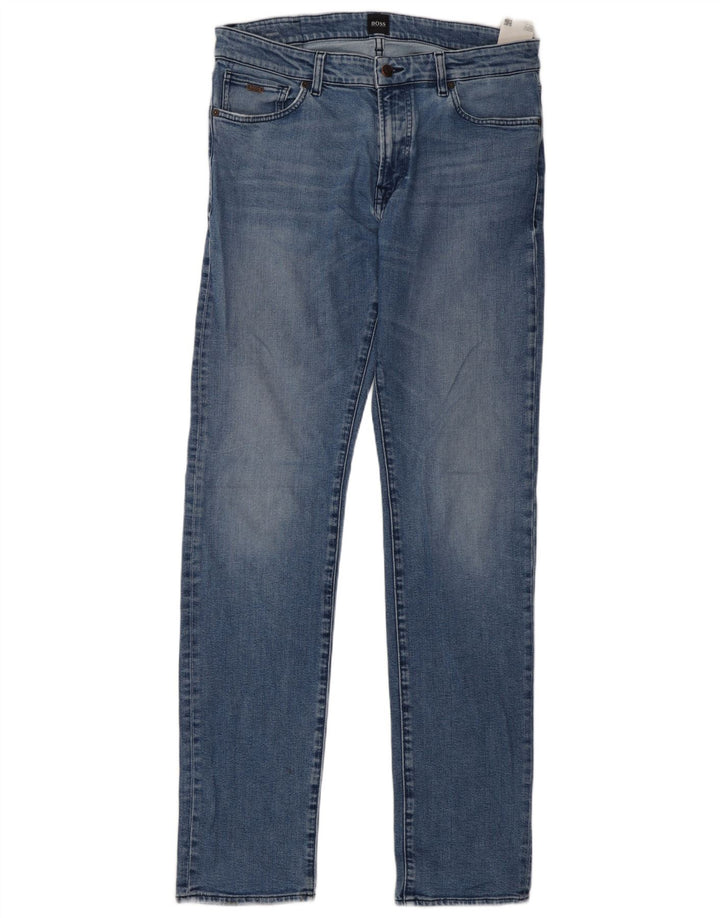 Hugo Boss Mens Slim Jeans W34 L36 Blue Cotton