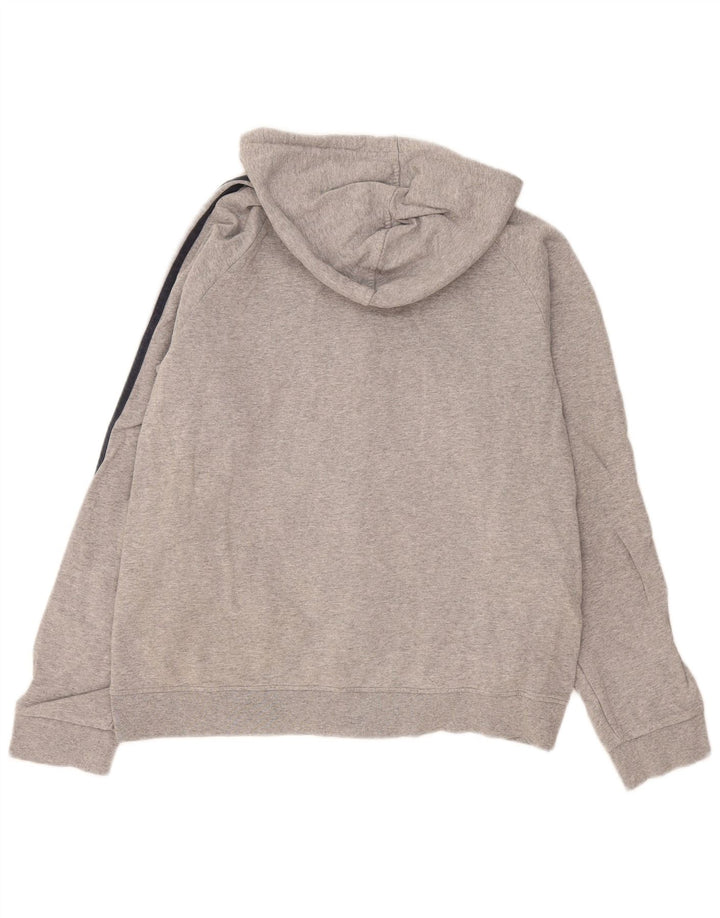 Adidas Mens Zip Hoodie Sweater Medium Grey Flecked Cotton