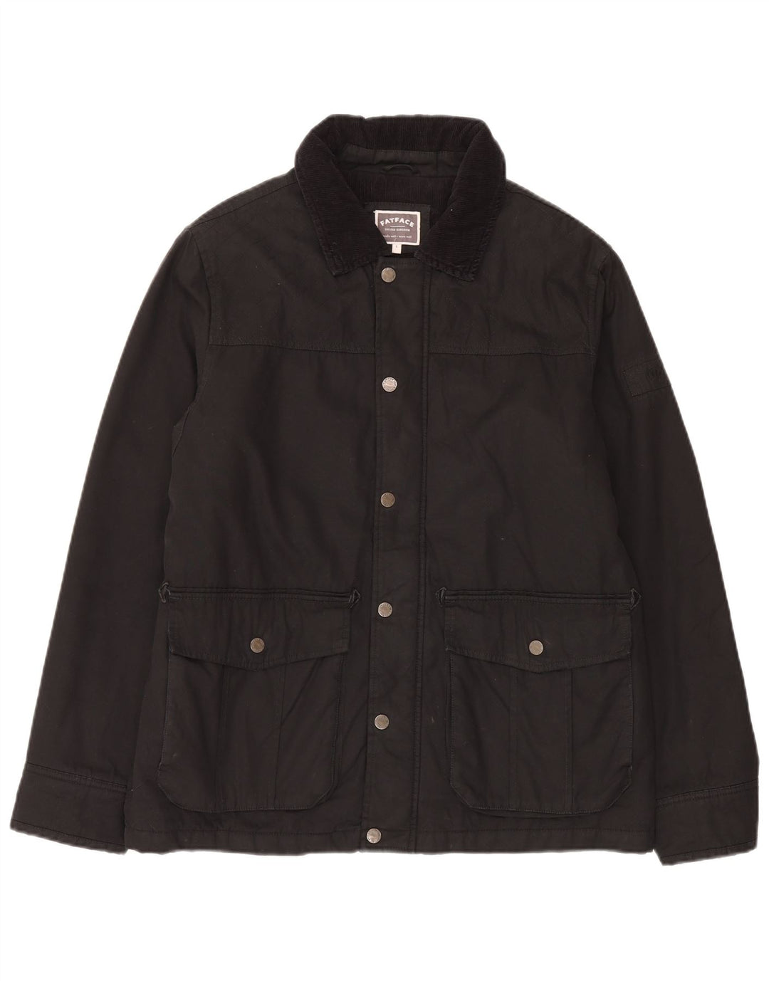 Fat Face Veste en coton ciré pour homme UK 40 Large Noir