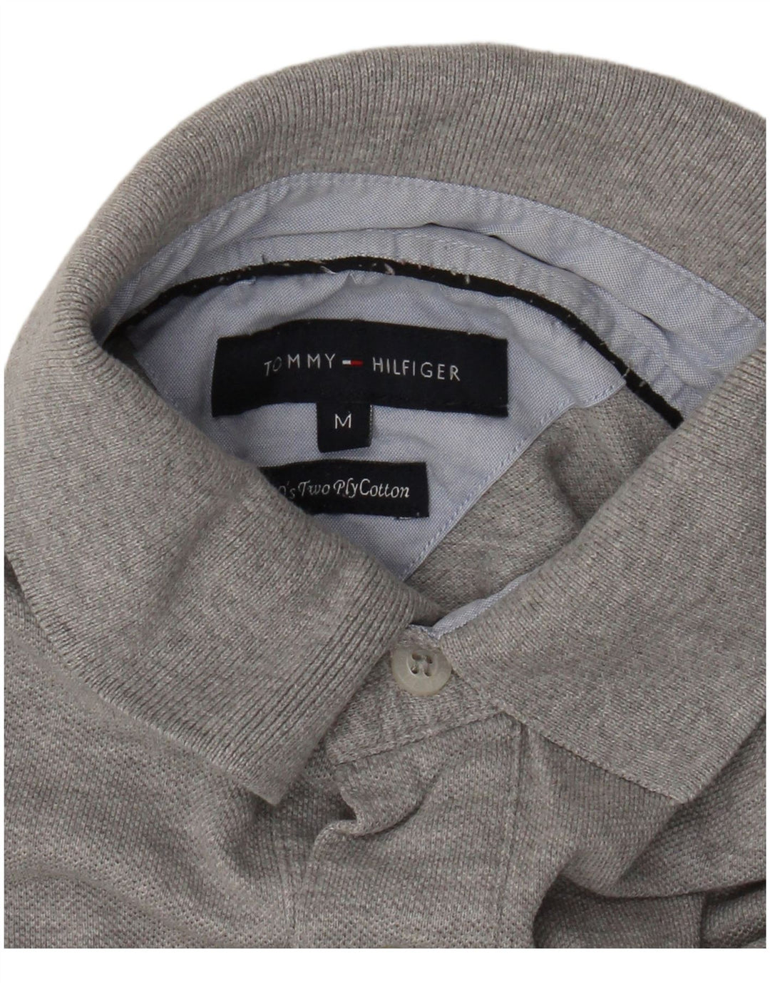 Tommy Hilfiger Mens Polo Shirt Medium Grey Flecked Cotton