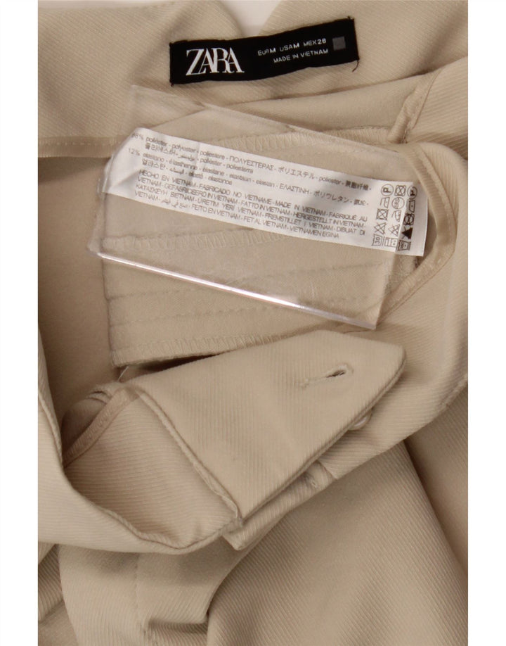 ZARA Womens Straight Cropped Trousers Medium W28 L25 Beige Polyester Vintage Zara and Second-Hand Zara from Messina Hembry 
