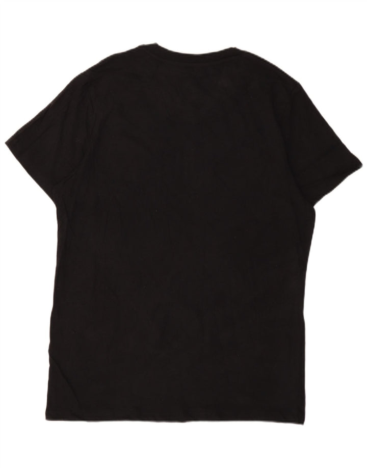 JACK & JONES Mens T-Shirt Top Large Black Cotton